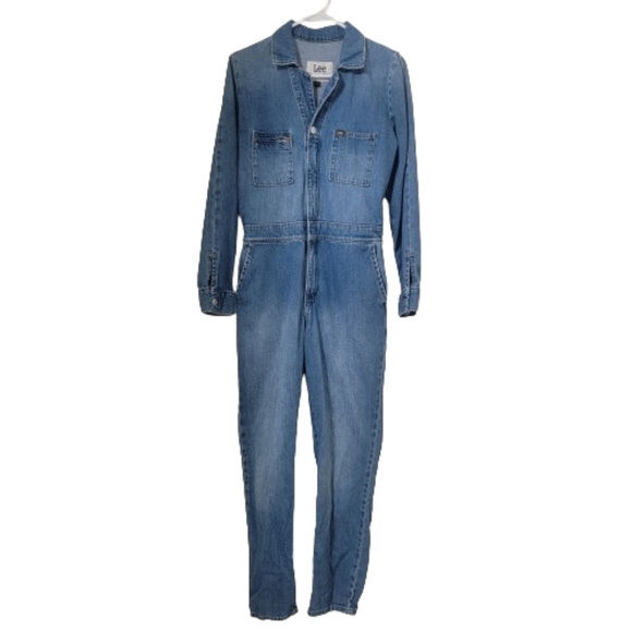 Lee Size S Union-Alls Blue Denim Long Sleeve Coveralls, EUC - Picture 1 of 16